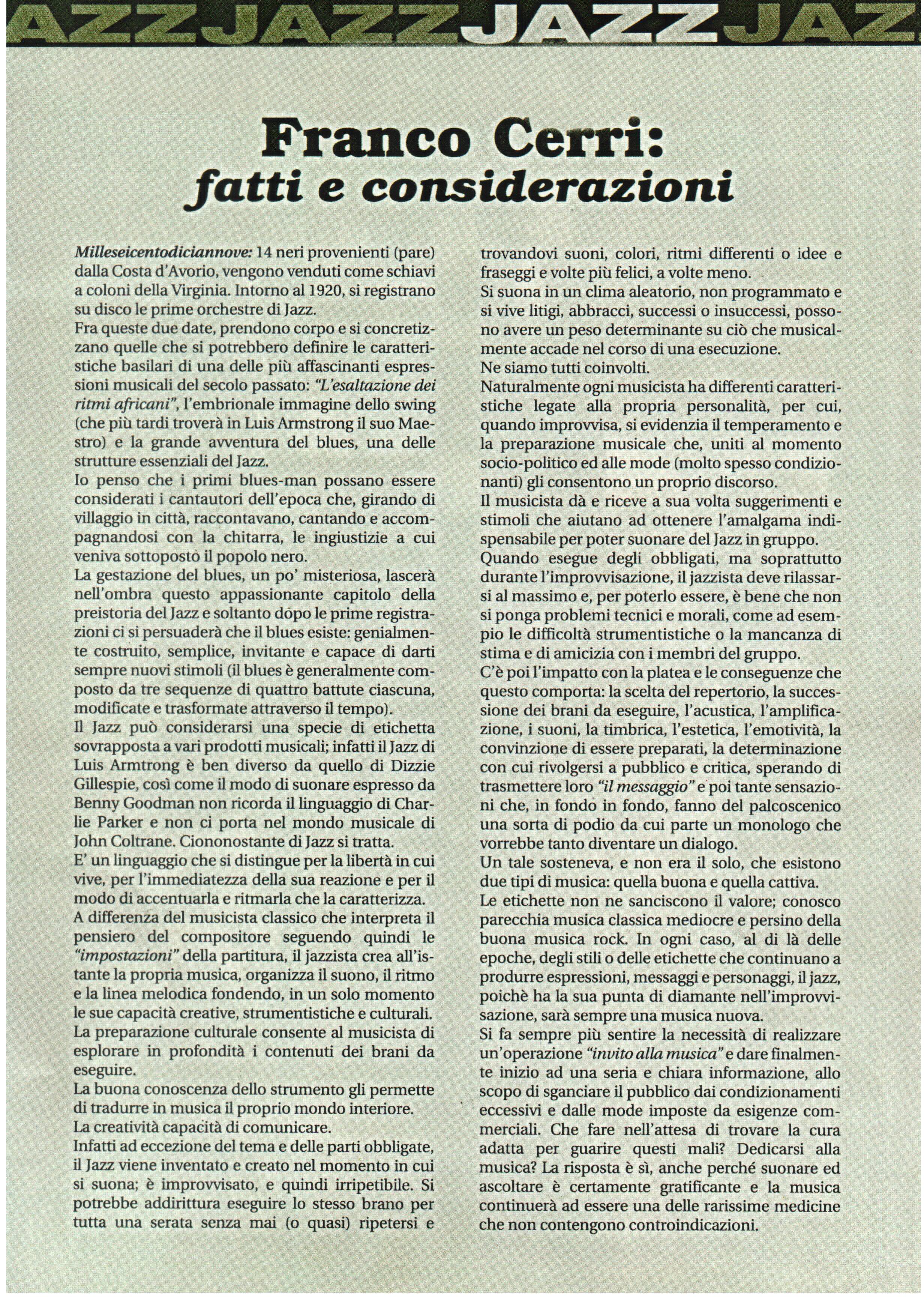 Franco Cerri - fatti e considerazioni